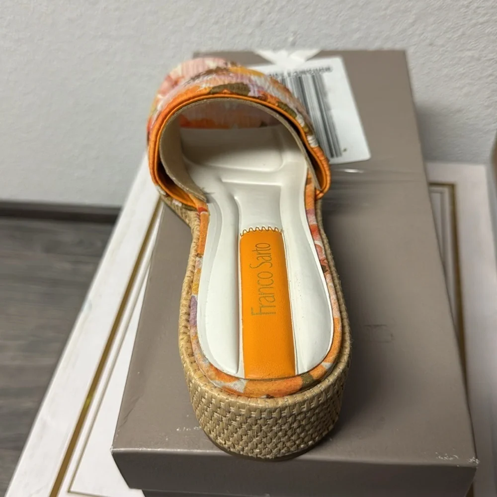 Franco Sarto Pony 3 Floral Print Slide Heels
